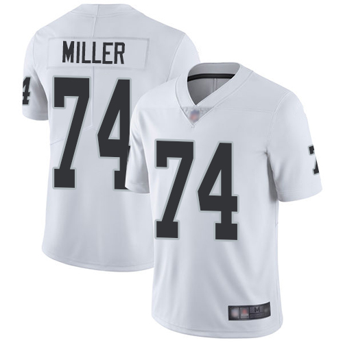 Men Oakland Raiders Limited White Kolton Miller Road Jersey NFL Football #74 Vapor Untouchable Jersey->nfl t-shirts->Sports Accessory